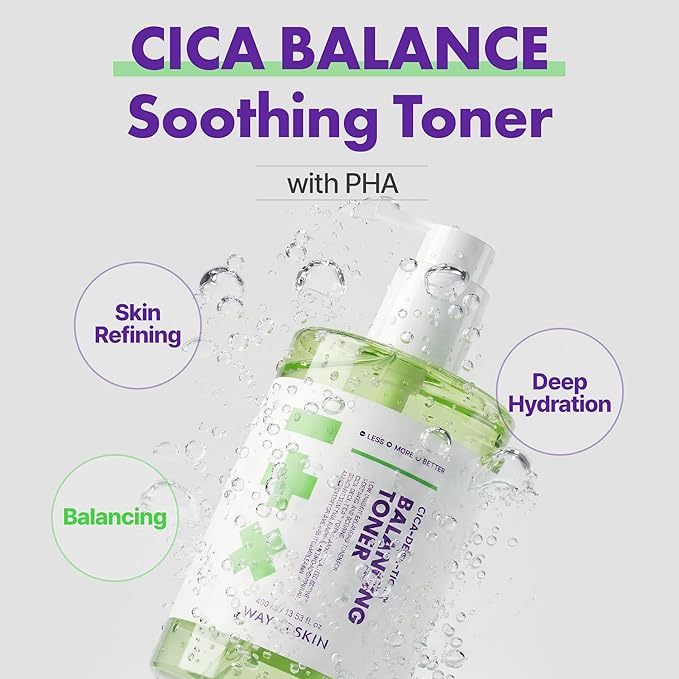CICA Tea Tree Balancing Toner for Face – Korean Alcohol-Free Hydrating Facial Toner with PHA & Hyaluronic Acid for Oily & Combination Skin 13.53 fl oz. / 400ml