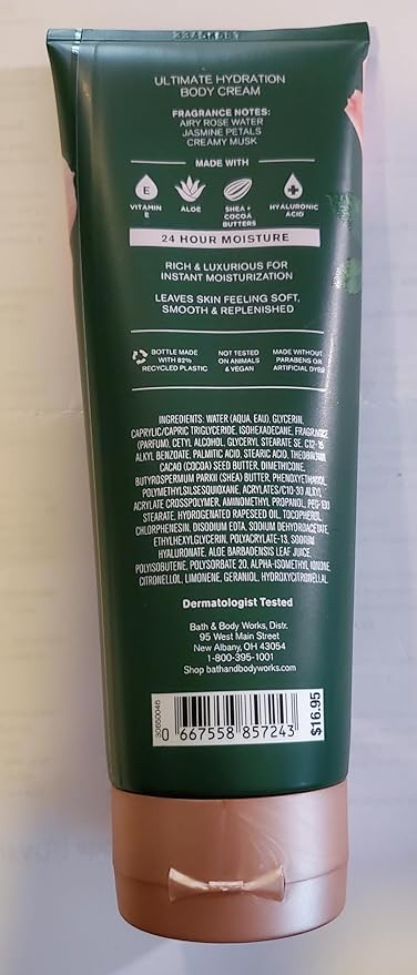 Bath & Body Works Rose Body Wash Shower Gel and Body Cream 2 Piece Set