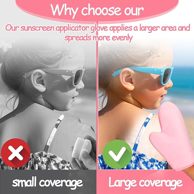 Sunscreen Applicator for Kids,3PCS Reusability Suns Creen Glove Applicator,Sunscreen Mitt Sunblock Lotion Applicator Brush,Beach Vacation Essentials,Summer Beach Day Accessories Must Haves