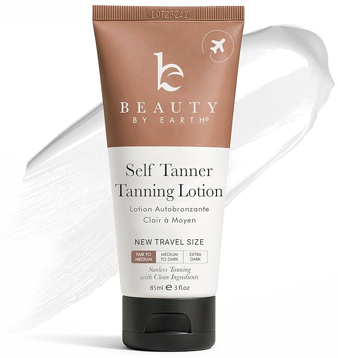 Tanning Lotion Self Tanner - USA Made with Natural & Organic Ingredients, Travel Size Self Tan Lotion, Non Toxic Gradual Tanning Moisturizer, Sunless Tanner for Fake Tan for Women & Men