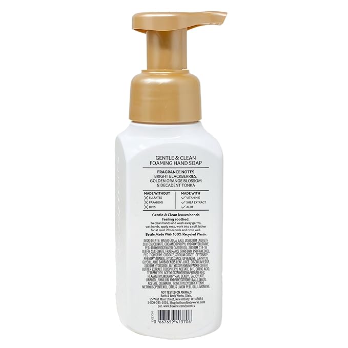 Bath & Body Works Touch Of Gold 2-Pack Gentle & Clean Foaming Hand Soaps with a Natural Oats Sample Soap