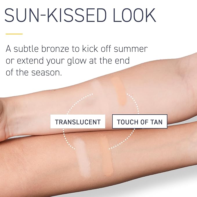 Brush On Block New Formula SPF 30 Mineral Powder Sunscreen, Touch of Tan, Refillable, Broad Spectrum, Water Resistant Face Protection, For All Skin Types, Subtle Hint of Color, Reef Friendly