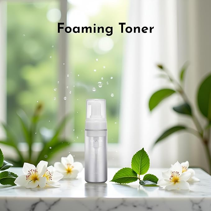 Lavien Centella Creaming Facial Toner - Centella Asiatica Leaf Water - Bubble Foaming, Night and Day Toner, Cleanse, Exfoliate - 5.97 Fl Oz. (150ml) Bottle