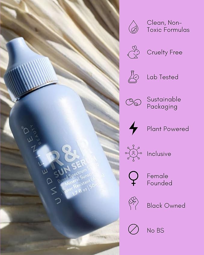Undefined R&R Sun Serum SPF 50 PA++++ Tinted Mineral Sunscreen with Niacinamide, Water Resistant Broad Spectrum Protection & Blue Light Defense (Medium Tint)