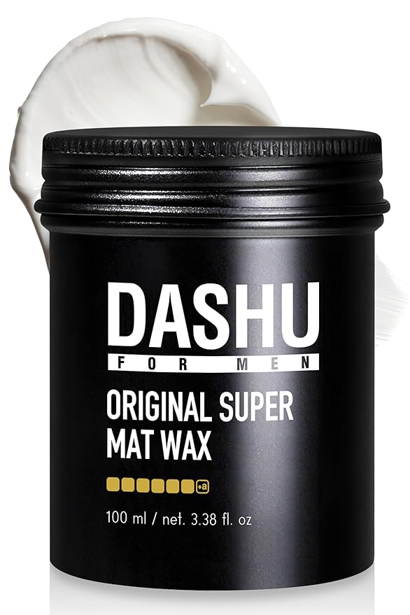 DASHU Hair Wax for Men 3.38 fl oz - Korean Matte Wax Strong Hold, Premium Original Super Mat Hair Styling Wax, No Shine, Easy Wash, Men's Grooming