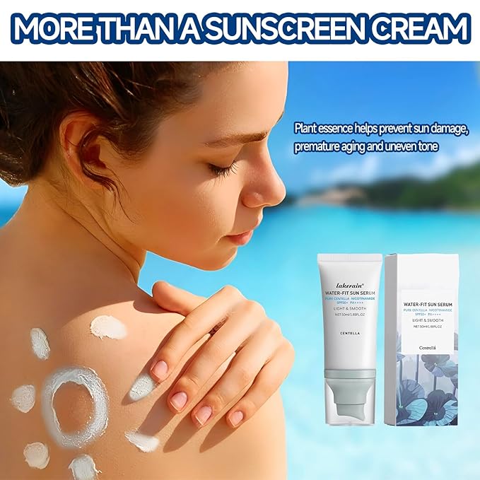 Centella Sunscreen SPF50+ PA++++, Long-Lasting Protection&Water-Fit Sun Serum, Madagascar Centella Sunscreen for All Skin Types and UV Defense, Nourishing Skin, Moisturizing Skin Care 1.69 fl oz/50 ml