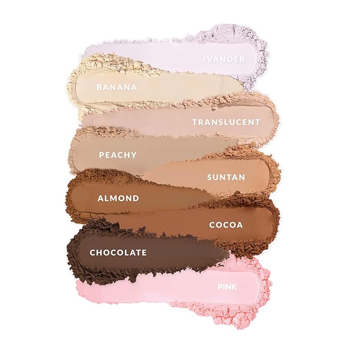 KimChiChic Beauty Puff Puff Pass Set and Bake Setting Powder for Makeup, Extra Fluffy Loose Face Powder Poof, Soft Natural Face Makeup for Uneven Skin Tone, 05 Suntan