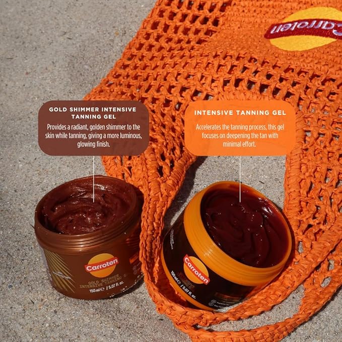 Carroten Intensive Tanning Gel | Browning Tan Accelerator | Non-Greasy, Water-Resistant with Carrot and Coconut Oil | Vitamin A & E For Moisture & Hydration | Made in Greece | 5 Fl Oz