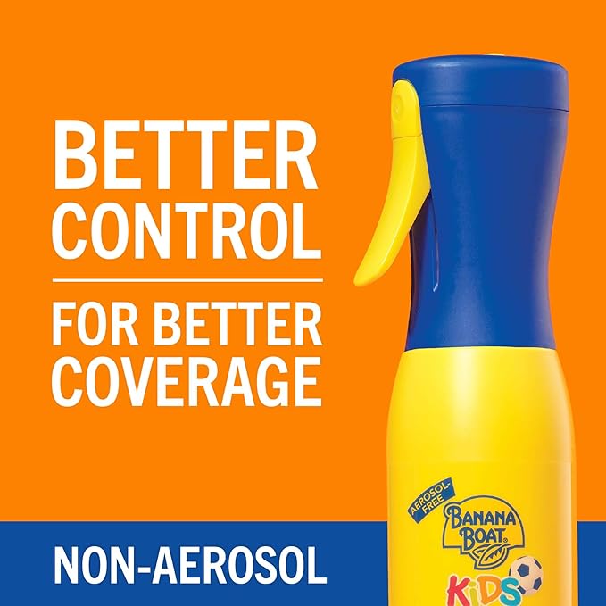 Banana Boat 360 Coverage Kids Sunscreen Mist SPF 50 | Refillable Bottle, Kids Spray Sunscreen SPF 50, Non-Aerosol Childrens Sunblock, 360 Coverage Spray, 5.5Fl Oz