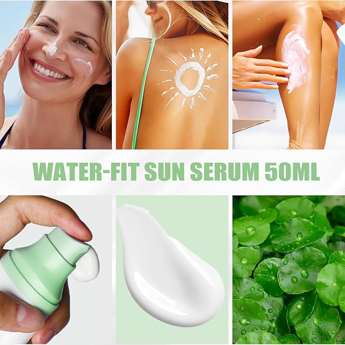Water-Fit Centella SunSerum SPF50 - Lightweight, Non-Greasy Daily Moisturizing Protection with Centella Extract for All Skin Types