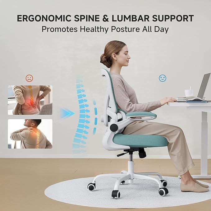 Mesh Office Chair, 330LBS Ergonomic Comfy Desk Chair with Adjustable Lumbar Support, Executive Computer Chairs for Home Office, Blue