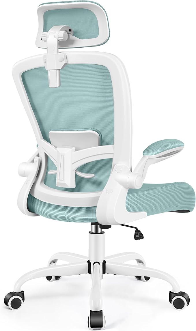 FelixKing Office Chair, Desk Chair with Adjustable Lumbar Support, Ergonomic Computer Chair with High Back and Armrest, Adjustable Height Gaming Chair Home Office Swivel Chair(Light Blue)