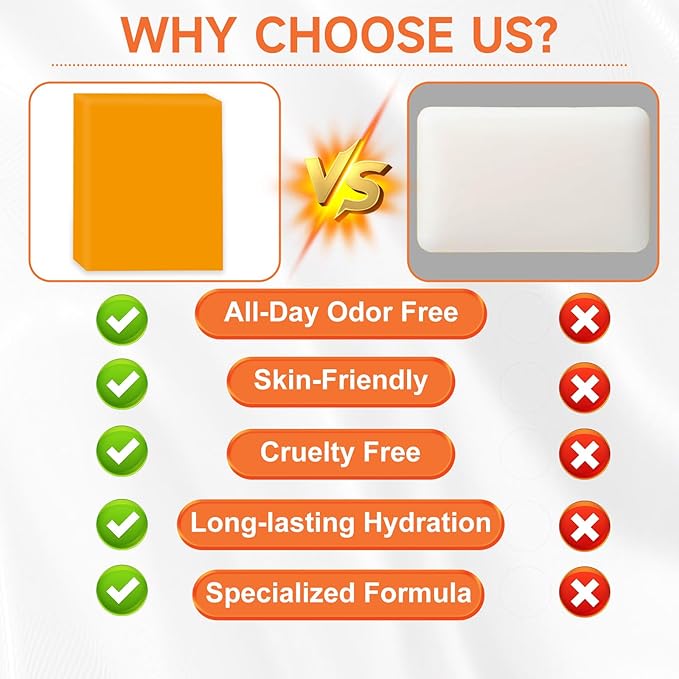 3 PCS Persimmon Soap Bar for Body Odor Control, Natural Deodorant Body Bar Soap for Old People Smell, Remove Strong Smell, Organic Eliminating Odor Wash Soap for Women & Men