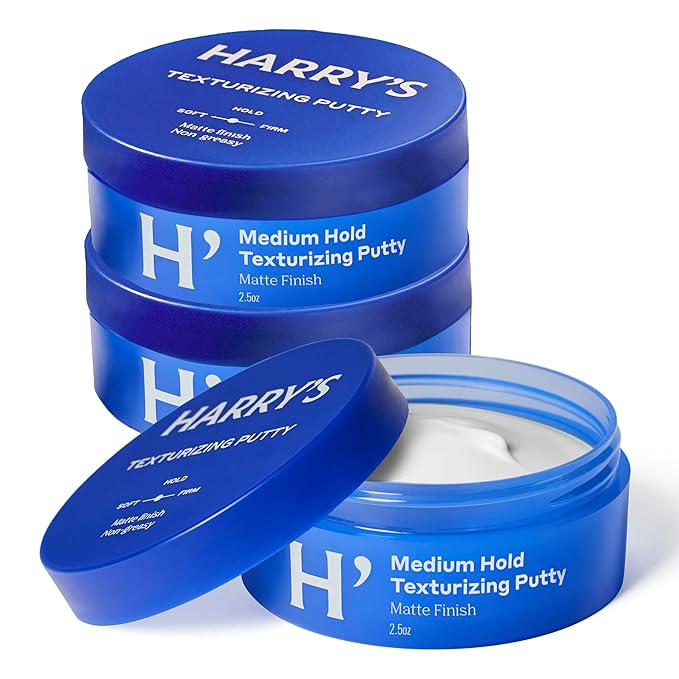 Harry's Texturizing Hair Putty, Mens Hair Styling Products, 2.5 Fl Oz, 3 Pack