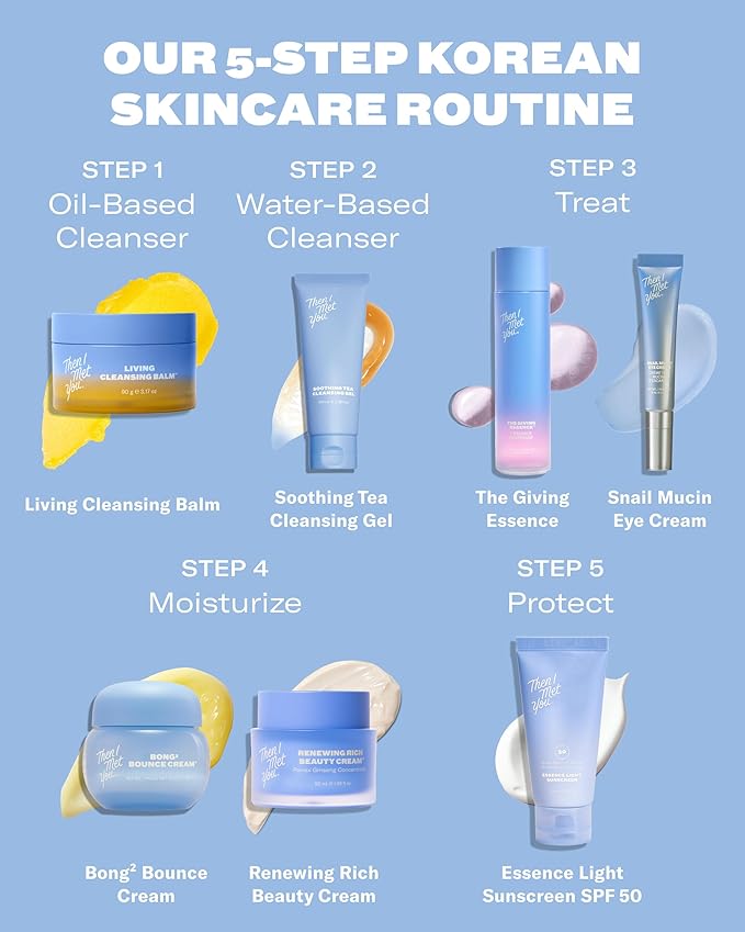 Then I Met You Renewing Rich Beauty Cream, Deep Hydration Korean Moisturizer with Quad Ginseng Complex, Fast Absorbing Vegan-Cruelty-Free Plant-Based Antioxidant, Alcohol Free Skincare for Exfoliated