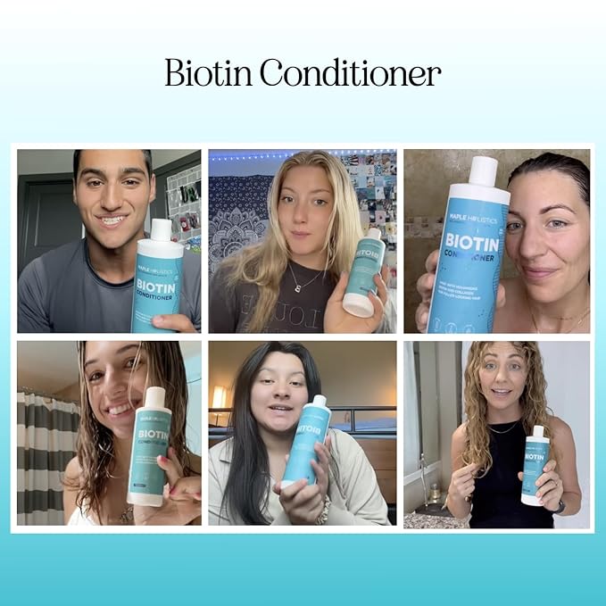 Biotin Conditioner for Thinning Hair - Volumizing Conditioner for Fine Thin & Weak Hair - Sulfate Paraben & Silicone Free with Nourishing Plant Proteins Argan Oil Green Tea & B Vitamins (16 Fl Oz)