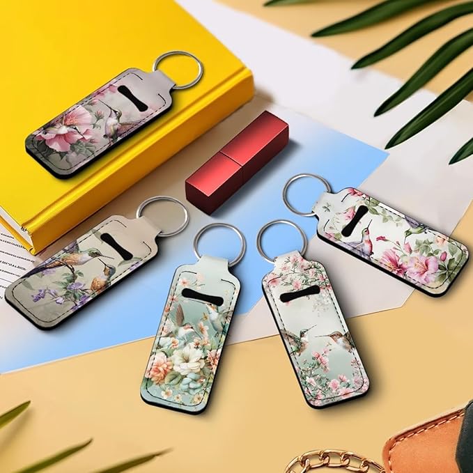 Pensura Chapstick Holder Keychain Fashion 5 Pcs Car Keychain Holder Portable Chapstick Holder Keep from Scratched and Dust