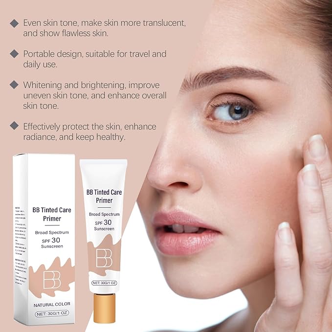 Protective BB Cream Natural Shade - Niacinamide & Vitamin E, UV Protection, Moisturizing, Blemish Concealer for Natural Glow, Lightweight Daily Wear