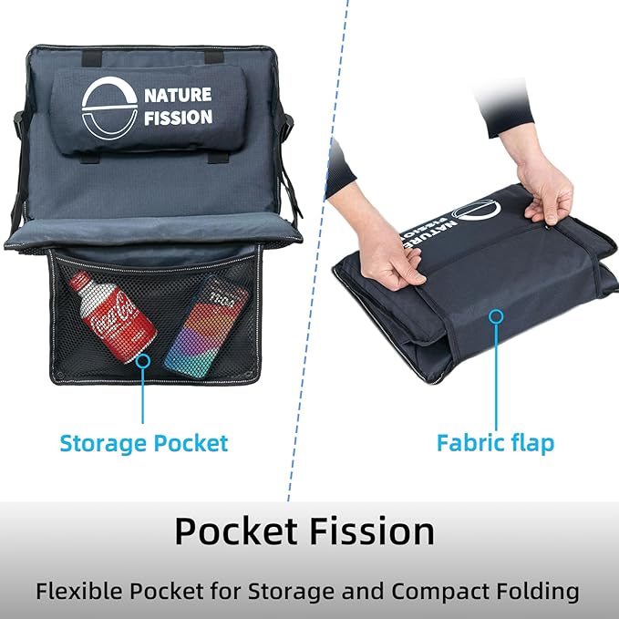 Stadium Seat with Back and Lumbar Support and Padded Cushion Foldable and Portable Perfect for Bleacher Chair in Sports Events and Camping Lawn Use