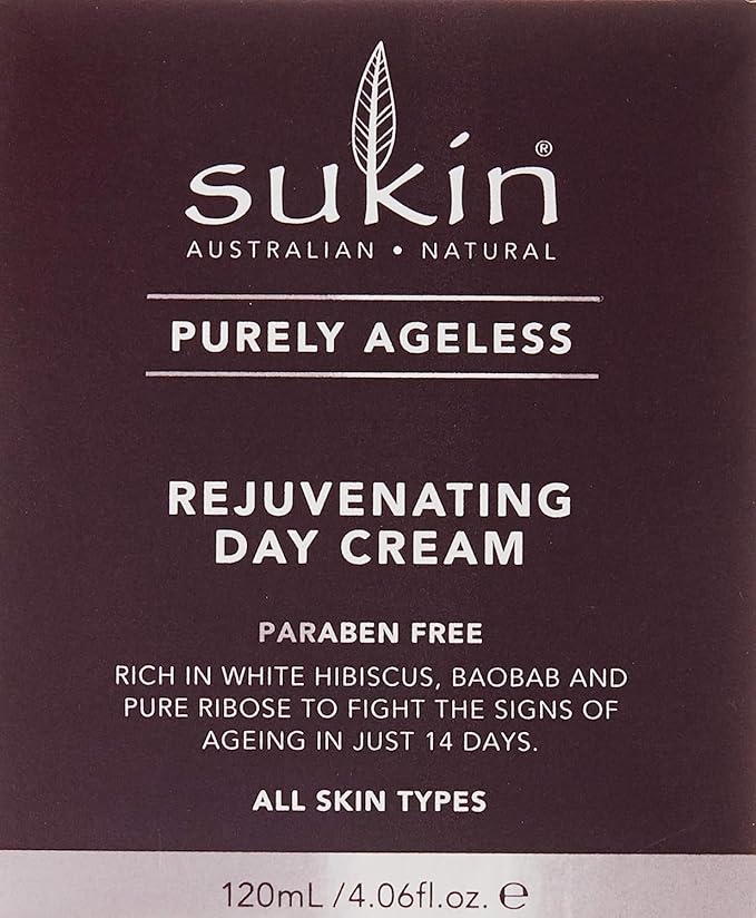 Sukin Purely Ageless Rejuvenating Day Cream, All Skin Types, Paraben Free, Cruelty Free, 4.06 Fluid Ounces (Pack Of 1)