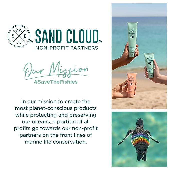 Sand Cloud Broad Spectrum Mineral Sunscreen for Face SPF 30, 1.7 Oz - Zinc Oxide for Sensitive Skin - Fragrance-Free Facial Formula That Hydrates, Nourishes, & Protects