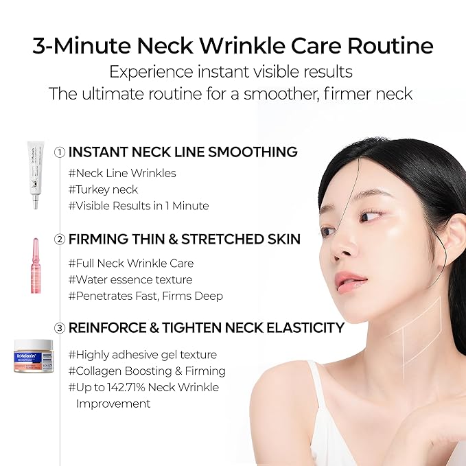 Dr.Mealxin Perfect Neck Wrinkle Care Set Necksphalt Cream+Ampoule+Necklinephalt neck wrinles skin volume lifting