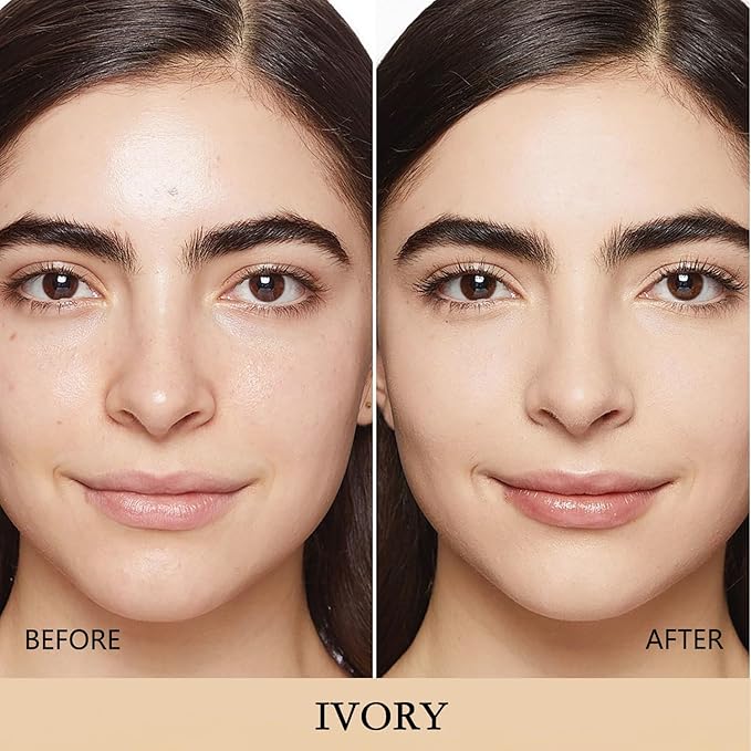 Air Cushion CC Cream Mushroom Head Foundation Makeup, BB Cream Face Makeup Foundation for Mature Skin, Moisturizing Natural Coverage, Tattoo cover up, Even Skin Tone for All Skin Types (2PCS Ivory)