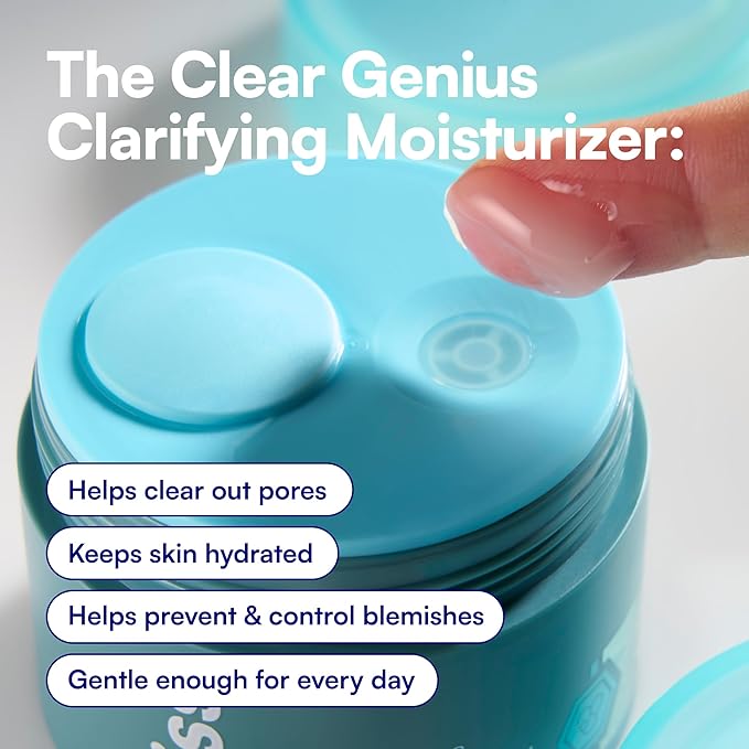 Bliss Clear Genius Clarifying Gel Moisturizer with CLARITY 5 Complex | Salicylic Acid, Niacinamide & Witch Hazel for Blemish-Prone Skin, 1.7 fl oz