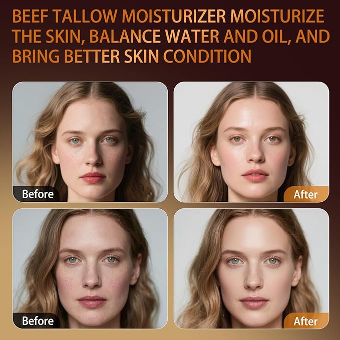 Tallow and Honey Balm for Face Beef Tallow for Skin Organic Grass-Fed Beef Tallow Balm for Face Body Moisturizer (Milk)