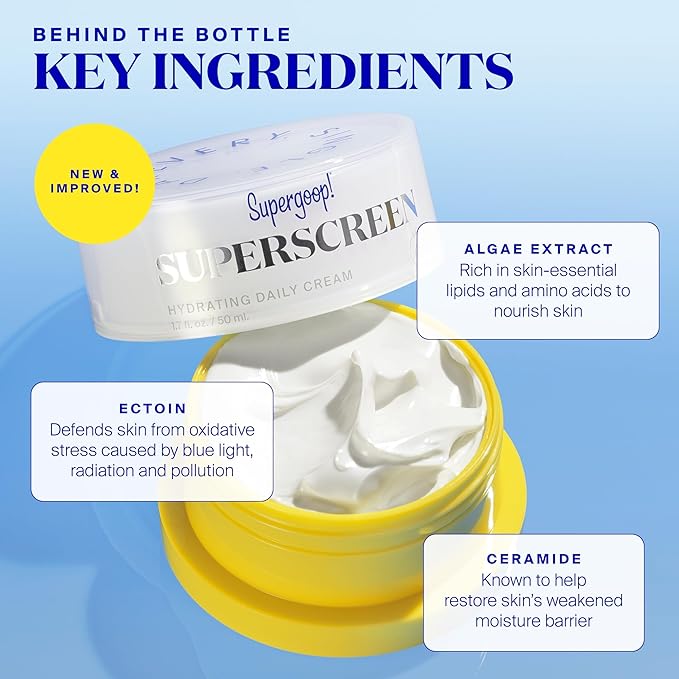 Supergoop! Superscreen - 1.7 fl oz - SPF 40 PA+++ Hydrating Daily Moisturizer Sunscreen - Protection from UV Rays + Helps Filter Pollution & Blue Light