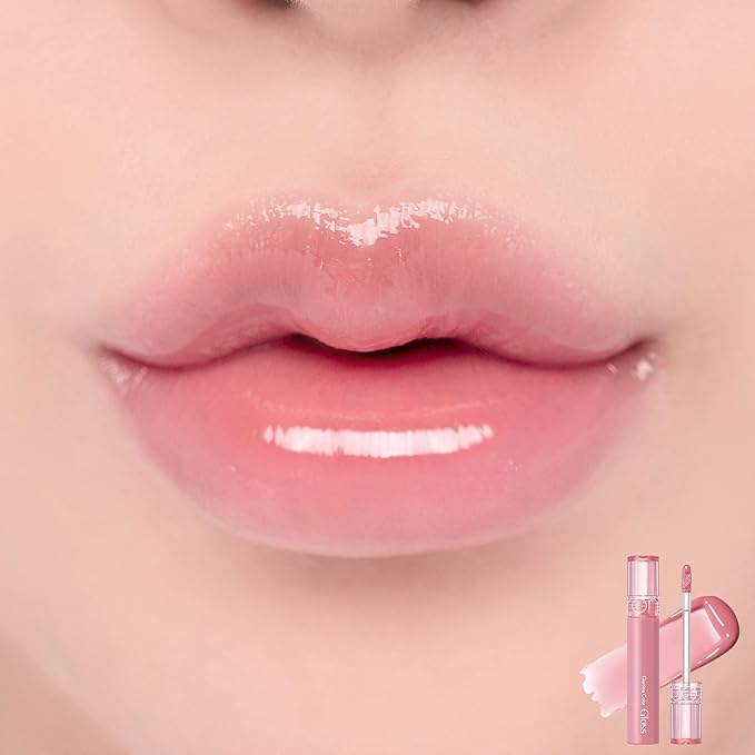 rom&nd GLASTING COLOR GLOSS 01 PEONY BALLET - K-Beauty Viral Plumping Lip Gloss | Mirror Shine, Hydrating, Non-Sticky, Long-Lasting "Bunny Tongue" Light Pink for Soft Girl Aesthetic