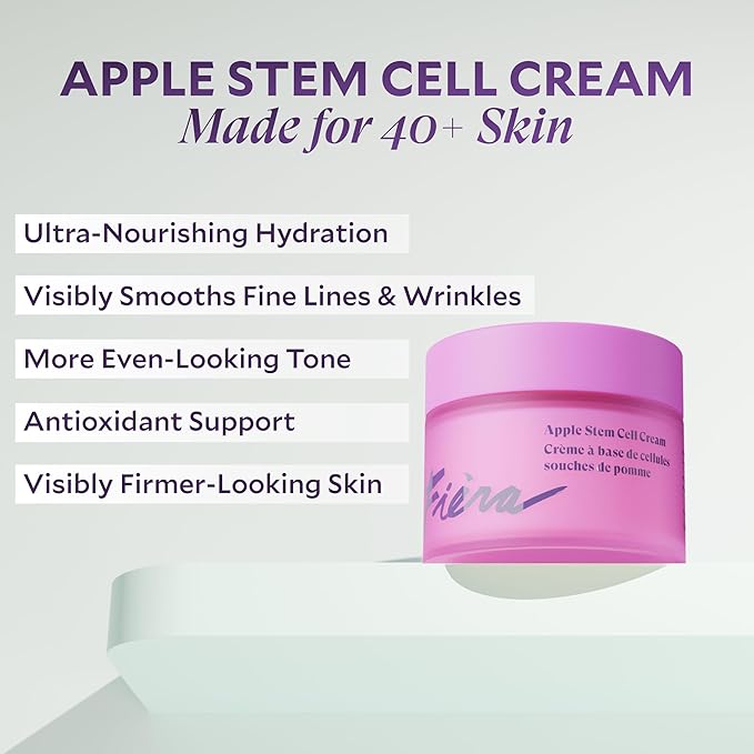 FIÈRA 24-Hour Rejuvenating Face Cream with Apple Stem Cells - Anti-Aging Moisturizer for Mature Skin, Day & Night Hydration, Improves Skin Tone, Texture, and Elasticity - 1.69 FL. OZ. / 50 ML