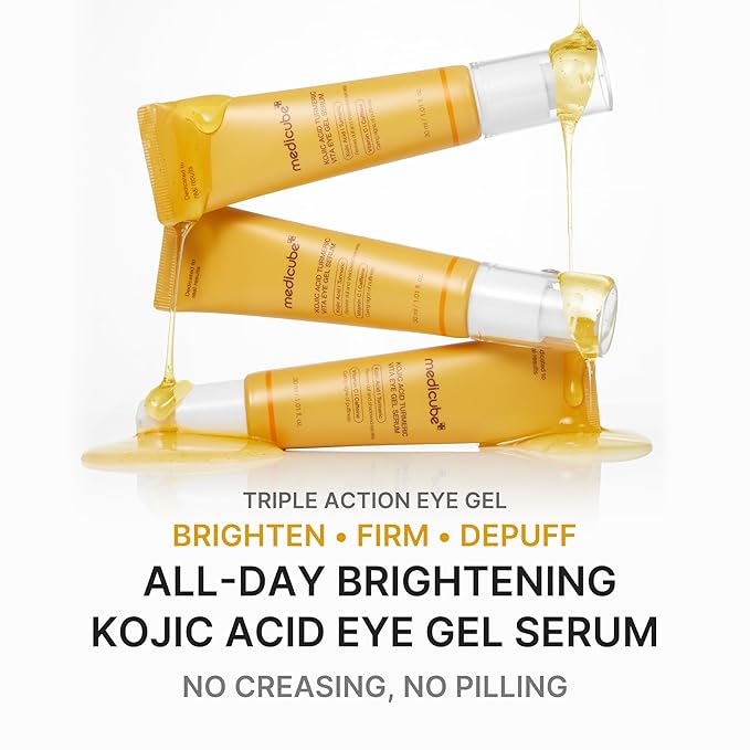 medicube Kojic Acid Brightening & Hydration Duo: Kojic Acid Capsule Cream and Eye Gel Serum | All-Day Radiance Care for Eye & Face | Soothing & Hydrating Care