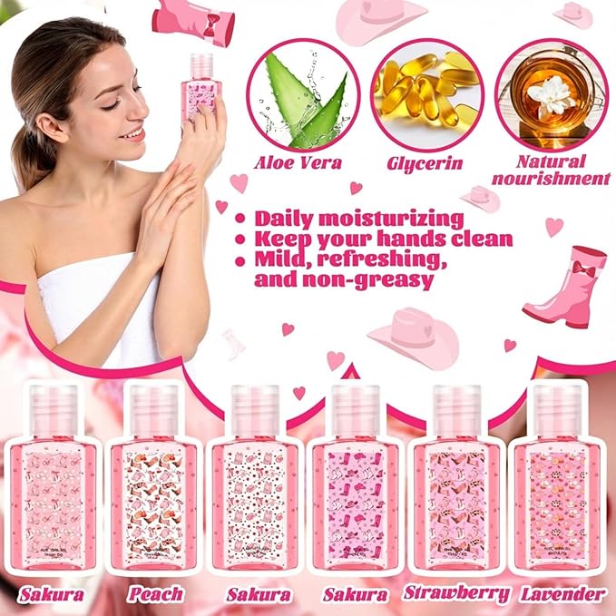 Demissle 30 Pcs Cowgirl Party Favor Western Mini Aloe Vera Gel Travel Size Bulk After Sun Lotion Pink Cowgirl Baby Shower Favor for Guest Summer Last Rodeo Birthday Wedding Bachelorette Party Supplies