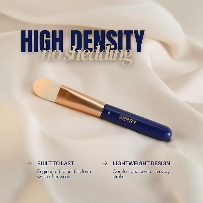 BERRY GOODS 12-Piece Makeup Brush Set with Microcrystalline Silk Fibers – Ultra-Soft, Vegan & Cruelty-Free Face & Eye Brushes with Travel Case (BERRY Blue)