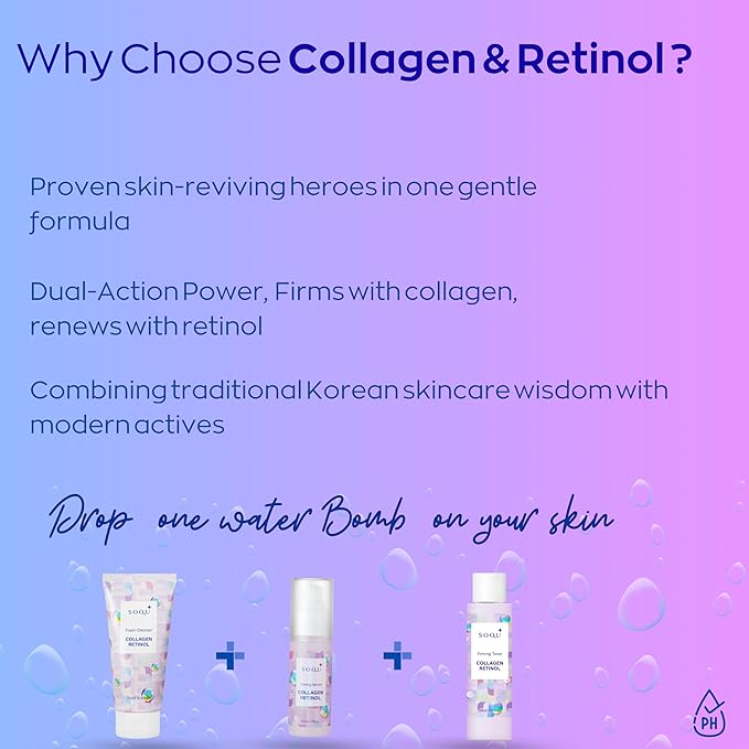 Collagen Retinol Firming Toner - Facial Toner for Firm Skin and Bright Look - Korean Skincare with Collagen and Retinol for Daily Use - 150ml 5.07 fl oz - Made in Korea
