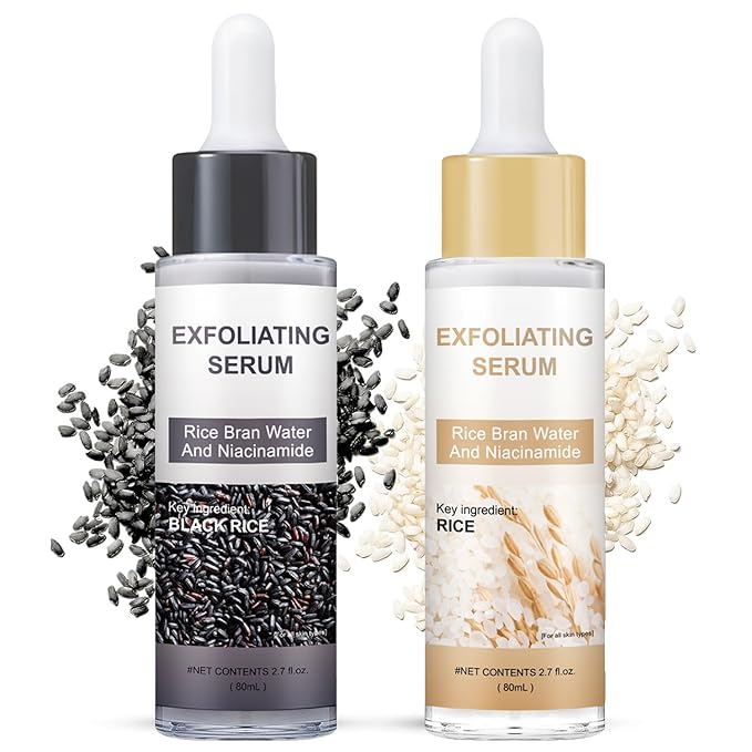 Peel Shot Glow Rice Ampoule Duo – Peel Shot Serums with White & Black Rice Extract, BHA, Niacinamide & Hyaluronic Acid – Exfoliating, Moisturizing, Blackhead Remover & Pore Refining