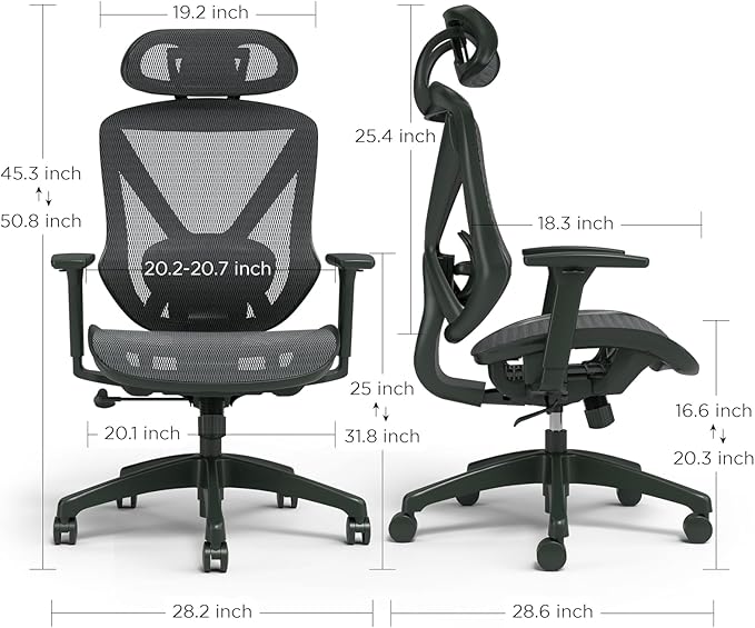 Staples Dexley Ergonomic Mesh Office Chair - Adjustable Height, Swivel Tilt, Lumbar Support, Black