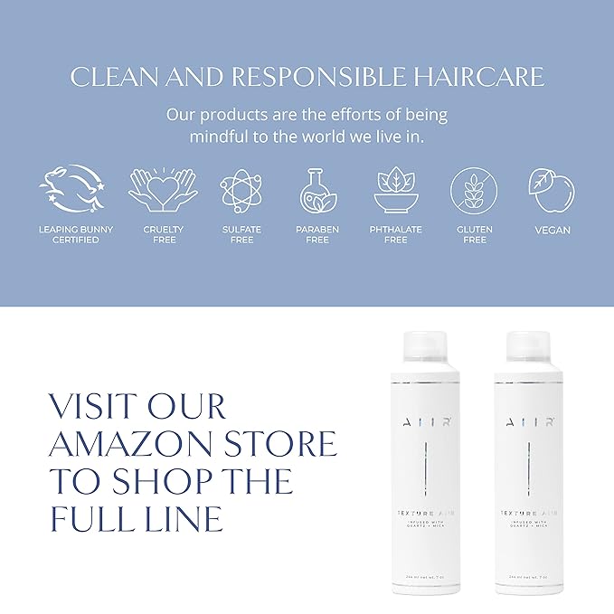 AIIR Texture Hair Styling Spray for All Hair Types, - Adds Long-Lasting Volume & Grit, 2.4 Fluid Ounces, Gluten & Paraben Free, Sulfate Free, Fresh Scent