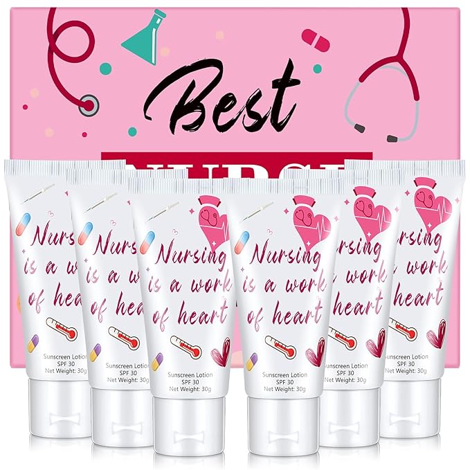 6 Pcs Nurse Gifts Travel Size Sunscreen Spf 30 Mini 1oz Travel Water Resistant Sunscreen Lotion Nurse Gifts for Women