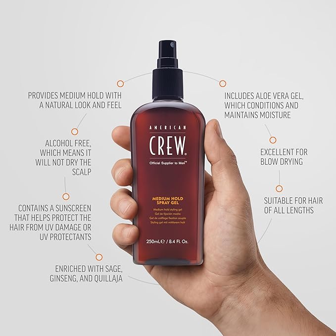 American Crew Men's Hair Spray, Medium Hold, 8.45 Fl Oz