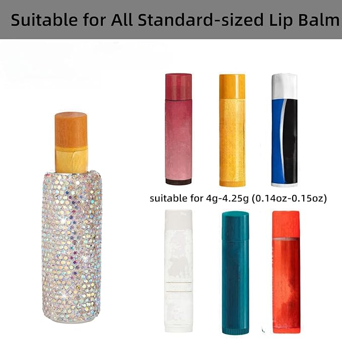 Chapstick Holder Key Chain 2Pcs Lip Balm Gloss Holder Keychain Bling Lipstick Case for Purse Portable Metal Chap Stick Organizer Cute Key Chain Accessories for Women (Sliver)