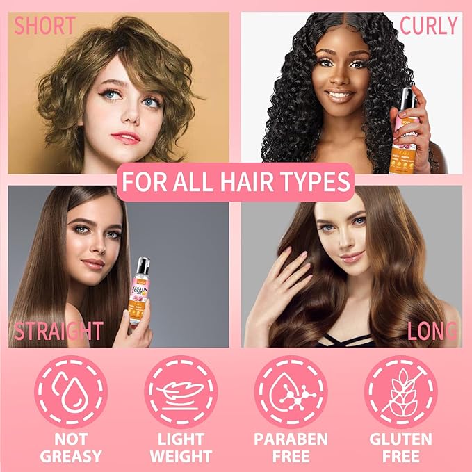 3-In-1 Styling Cream for Flyaways and Frizz - Keratin Protein Hair Serum With Moisturizing Oil - Add Shine, Anti-Frizz, Slick Back Hair Cream