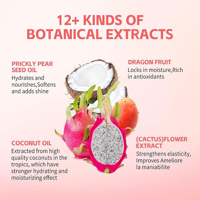 Cactus Fruit 3-In-1 Styling Cream - Smooth Styles, Prep Shiny Blowouts, Defines Curls (5.07 oz.), No Chemical Flavors Fly Away Hair Tamer.