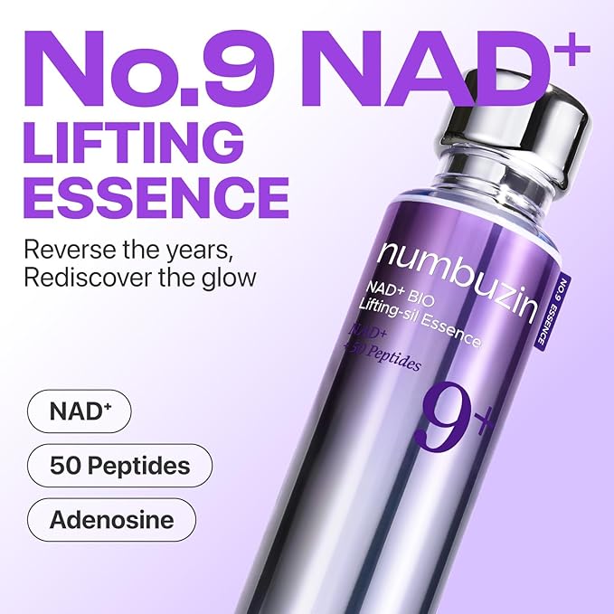 numbuzin No.9 NAD+ Bio-Lifting Trio | Complete Firming & Wrinkle Care Set with Toner, Essence & Eye Cream