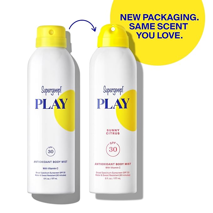 Supergoop! PLAY SPF 30 Antioxidant Body Mist w/Vitamin C - 6 fl oz - Broad Spectrum Sunscreen Spray - Great for Active Days