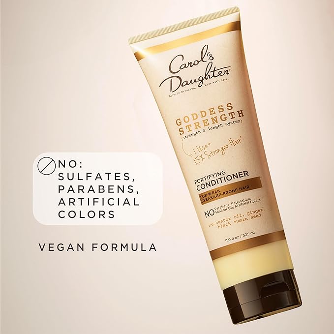 Carol's Daughter Goddess Strength Fortifying Conditioner For Wavy,Coily and Curly Hair,Sulfate Free Conditioner with Castor Oil for Weak Hair,11 Fl Oz,(Pack of 6)