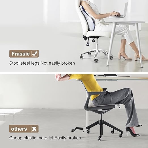 Frassie 28 Inch Office Gaming Chair Metal Base Replacement Part with 5 Wheels, Heavy Duty 2500 Lbs Wide Chair Legs Computer Desk Chair Base (Silver)