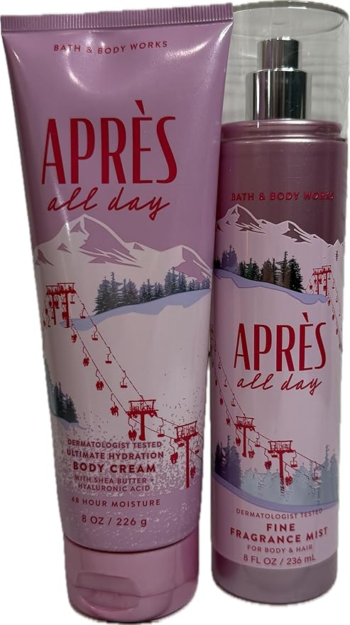 Bath & Body Works Womens Après All Day Body Cream and Fine Fragrance Mist 2 Piece Set
