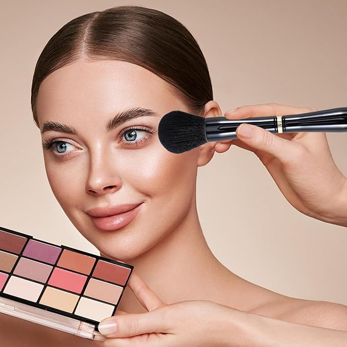 Ponhey 4 in 1 Travel Makeup Brushes Set Detachable Travel Makeup Brush with case for Foundation| Loose Powder| Concealer| Eye Shadow| Eyeliner Double Ended Makeup Brush Ideal for Liquid, Cream, Powder